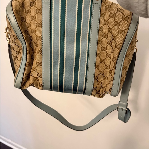 Gucci Tan and Blue Satchel - Picture 5 of 14